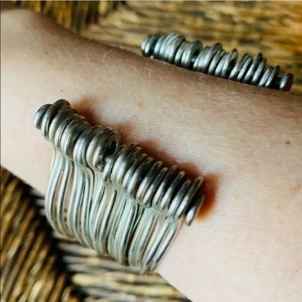 Utilitarian Silver Multi-Band Cuff - image 5